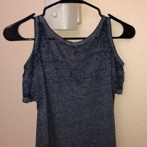 Washed Blue off the Shoulder Tee - Picture 3 of 3